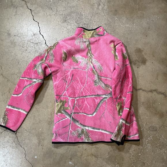 Realtree Women's Pink Camo Zip Fleece Jacket Coat Realtree Small - Picture 6 of 7